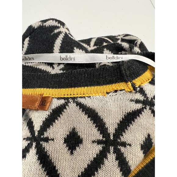 Belldini Women's Open Front Long Cardigan Black Cream Gold Yellow Size XL *READ* - Picture 4 of 12